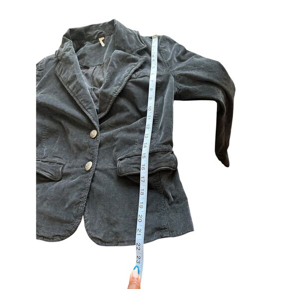 Free People Byron Corduroy‎ Blazer Jacket Black Single Breasted Basic Small - Picture 14 of 14